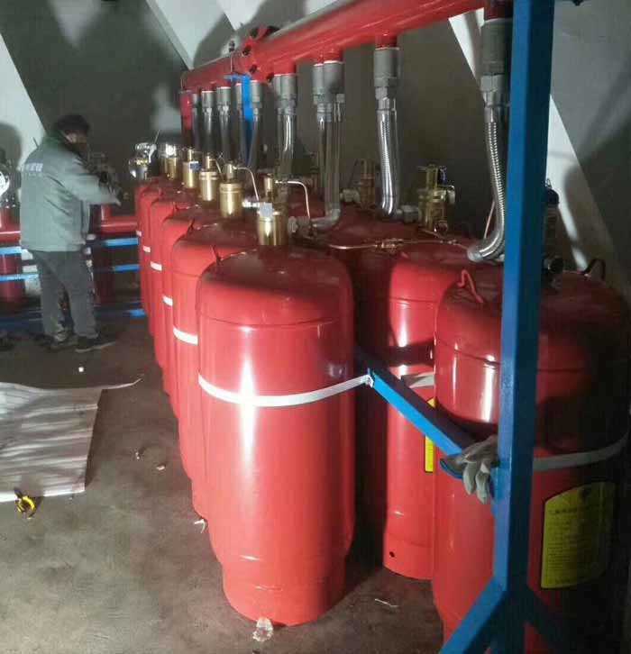 酒店無管網(wǎng)七氟丙烷氣體滅火系統(tǒng)生產(chǎn)安裝施工現(xiàn)場